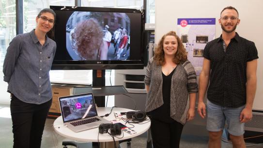 VillageLIVE traces the queer history of West Village. Shir David, Anne Goodfriend, and Jordan Fraud developed their mobile AR application in the NYU Interactive Telecommunications Program (ITP).