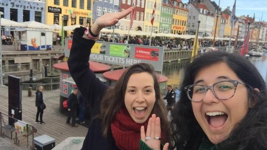 Daniela Blanco and Myriam Sbeiti exuberant in Denmark