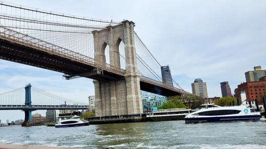 View of Brooklyn Bridge from NYU Military Alumni Veterans Celebration Cruise