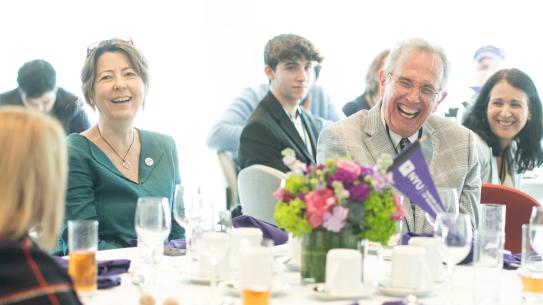 Two People laughing at Tandon Dean's Luncheon