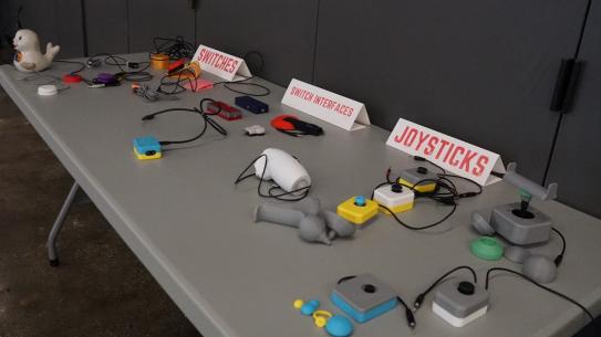 a variety of video game controllers