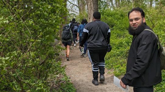 People walking on a trail