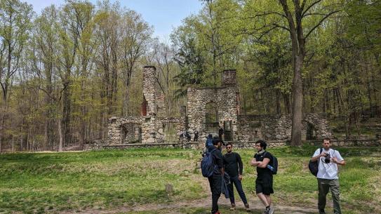 People standing on the grass