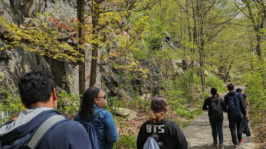 People walking in a trail