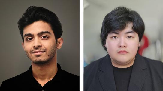 CUSP Student Ambassadors Abhishek Kumar (left) and Lishun (Gaara) Liu (right)