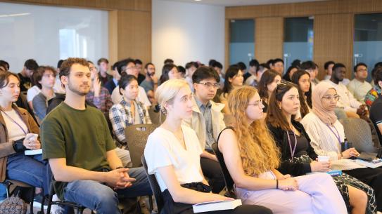 People sit in a room