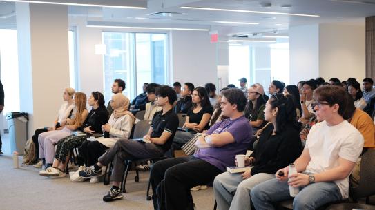 People sit in a room