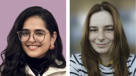 CUSP Graduate Assistants Vaishnavi Potphode (left) and Carey Corrow (right)