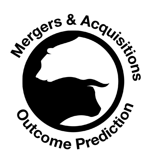 Merger & Acquisitions Outcome Prediction. Picture of one black and one white bull intertwined.