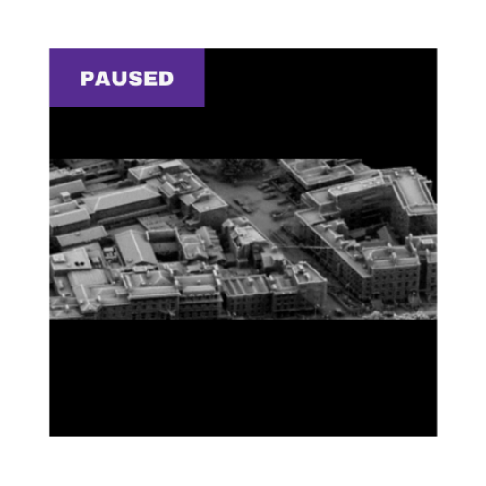 Black and white image the aerial view of a city [Team is Paused]