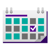 Illustration of a calendar with a date checked 