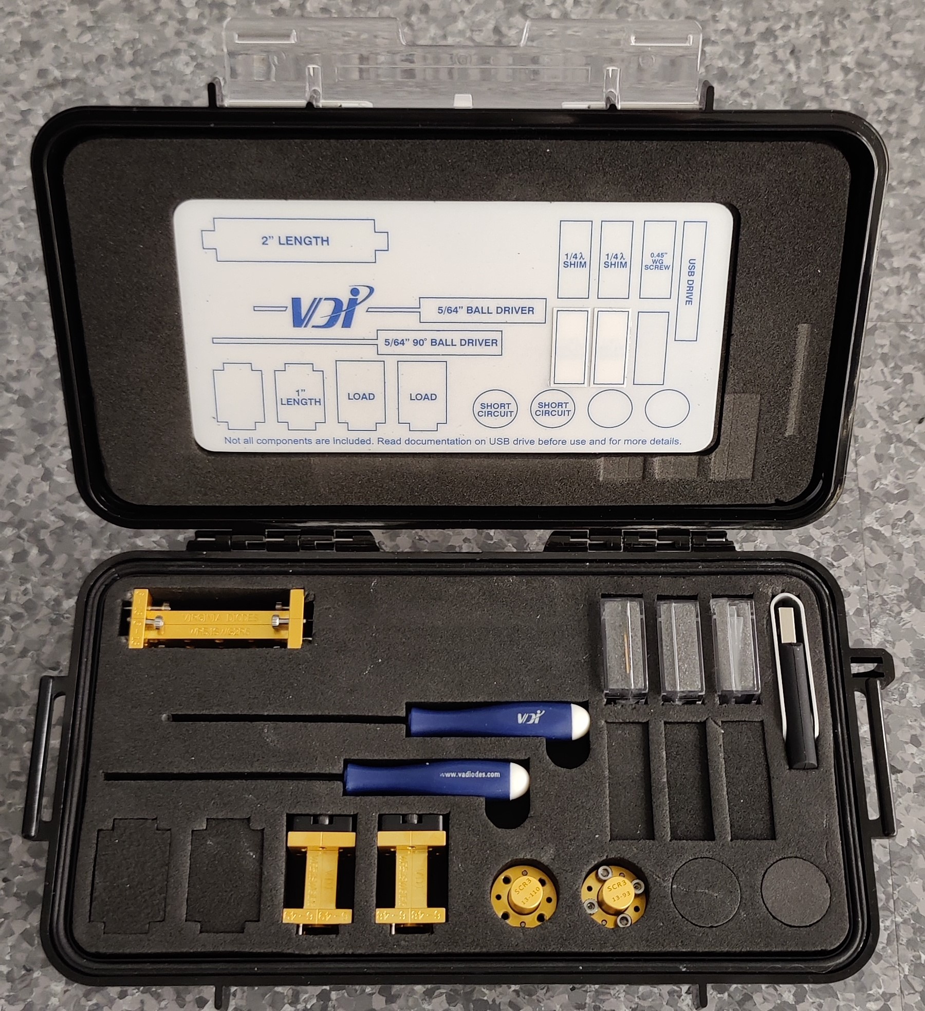 open calibration kit showing tools inside
