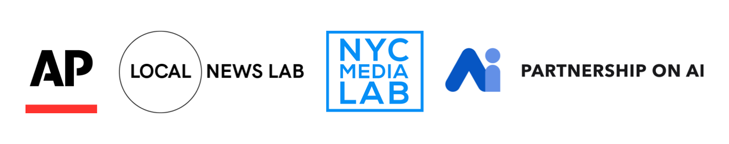 logos of partners: AP, Local News Lab, NYC Media Lab, Partnership on AI
