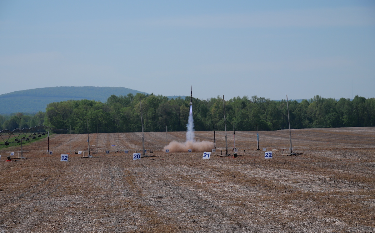 student rocket launching